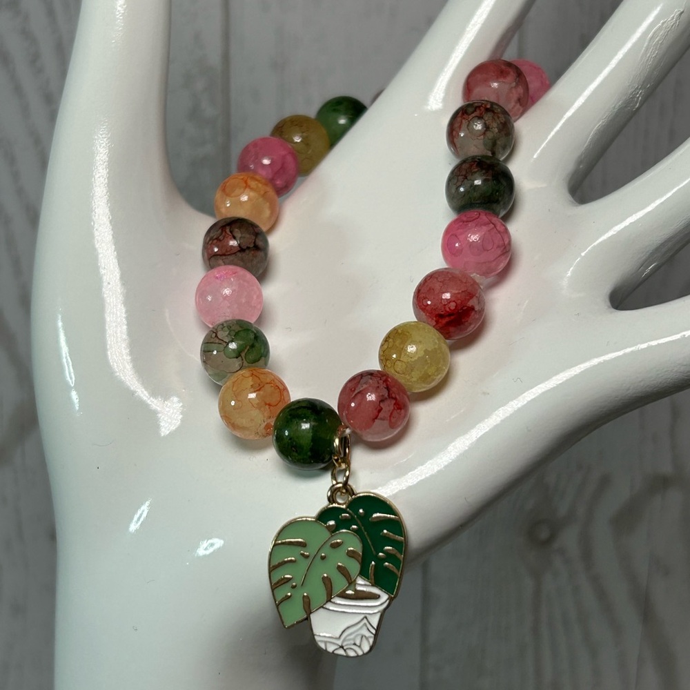 Multicolor Beaded Charm Bracelet - Picture 5 of 6